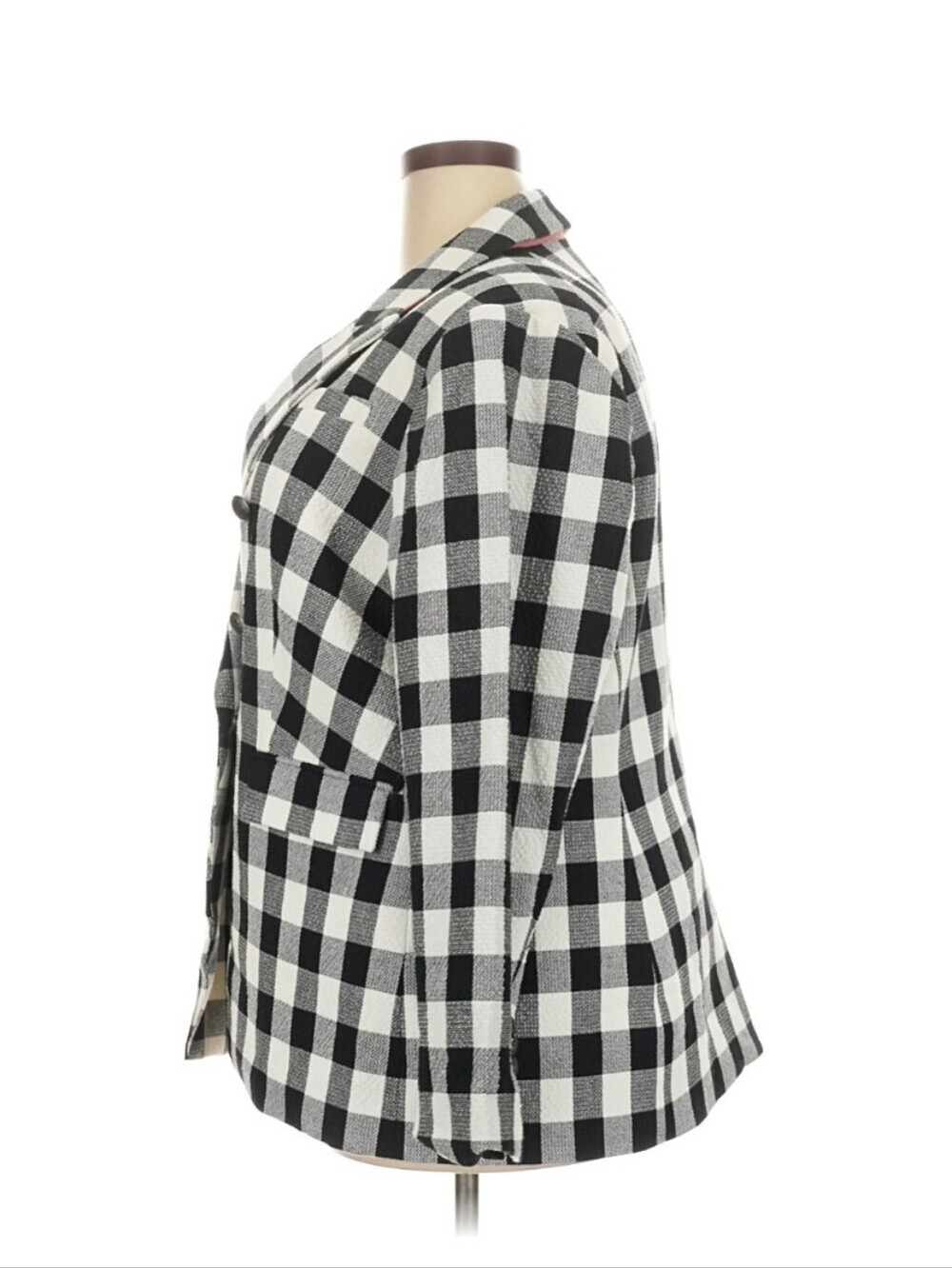 Court & Rowe Black White Gingham Double Breasted Blazer Jacket 20W Plus Size - Picture 7 of 11